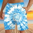 thumbnail image 2 of lcziwo Big and Tall Beach Shorts for Men Boho Swim Trunks Tie Dye Prints Drawstring Waist Shorts Hawaiian Vacation Bathing Suits Lightening Sales Light Blue L, 2 of 8