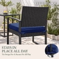 thumbnail image 4 of Outdoor Chair Cushions Set of 4, Waterproof & Fade Resistant Seat Cushion for Patio Furniture - 18.5 x 16 x 2 Inch Chair Pads with Ties and Hidden Zipper, Navy Blue, 4 of 9