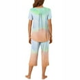 thumbnail image 3 of Wancir Women Pajama Sets Two-Piece Nightwear Short Sleeve Sleepwear 1/4 Button Down Pj Lounge Sets with Long Pants, 3 of 6