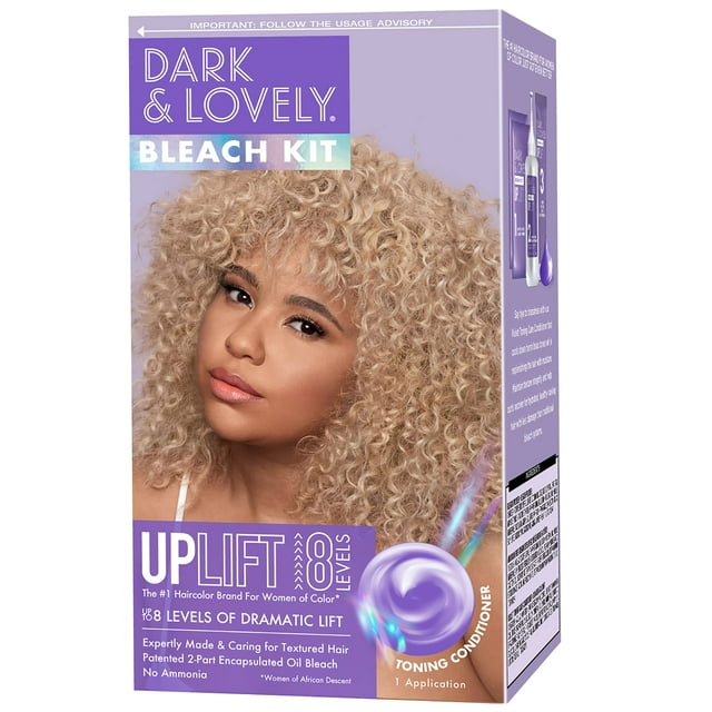 SoftSheen-Carson Interbeauty Dark and Lovely Uplift Kit de decoloración para cabello oscuro Bleach Blonde Hair Dye Kit incluye revelador de crema en polvo para decolorante y tónico para cabello Bleach