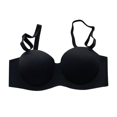 

Darzheoy Bras for Women No Underwire Gathering A Seamless Bra With Detachable Shoulder Straps For Daily Use Bras for Women High Support 34/75AB