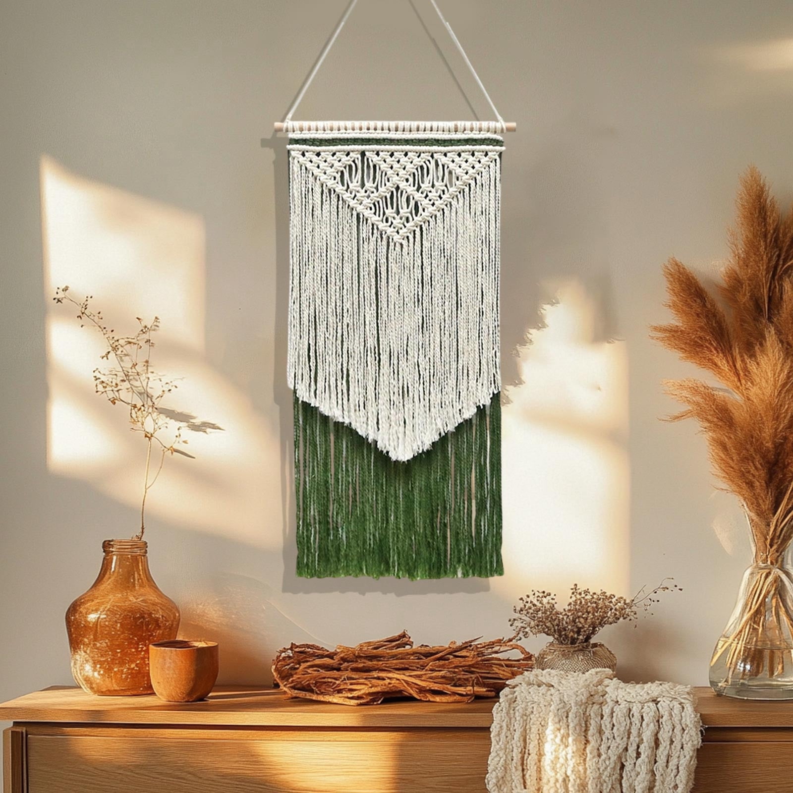 Gran Tapiz De Macramé Para Colgar En La Pared, Estilo Bohemio