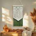 thumbnail image 6 of Twfbrm Macrame Wall Hanging Decor, 16"x32" Cotton Woven White and Green Geometric Tapestry, Vintage Handmade Chic Bohemian Tassel Tapestry, Farmhouse Wall Art Home Decoration for Bedroom Living Room, 6 of 9