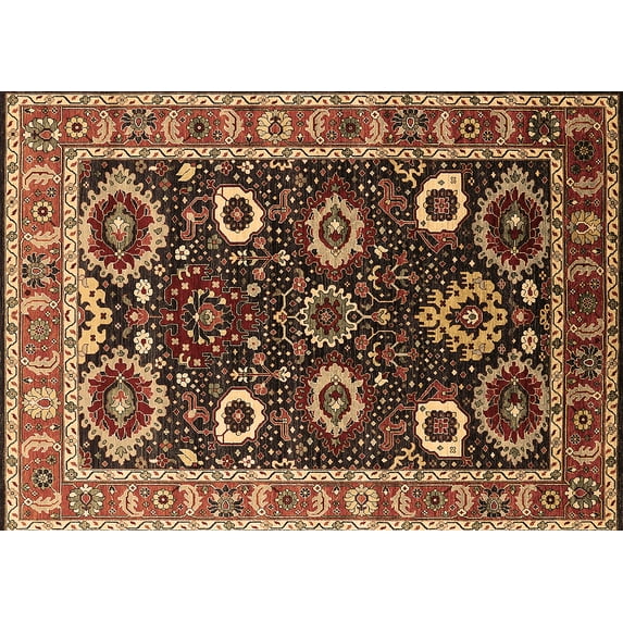 Ahgly Company Indoor Rectangle Oriental Brown Industrial Area Rugs, 8' x 12'