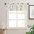 thumbnail image 5 of Mid-Century Modern Kitchen Curtains Valance and Tier Set Retro Geometric Colorful Star Shape Lines Short Curtains for Small Window 3 Pieces Set for Bedroom Bathroom Cafe (54" x 18"+27" x 24"), 5 of 7