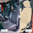 thumbnail image 3 of For 2007-2017 Jeep Wrangler JKU 4 Door FH Group Faux Leather Custom Fit Car Seat Covers - Front Seats Solid Beige, 3 of 5