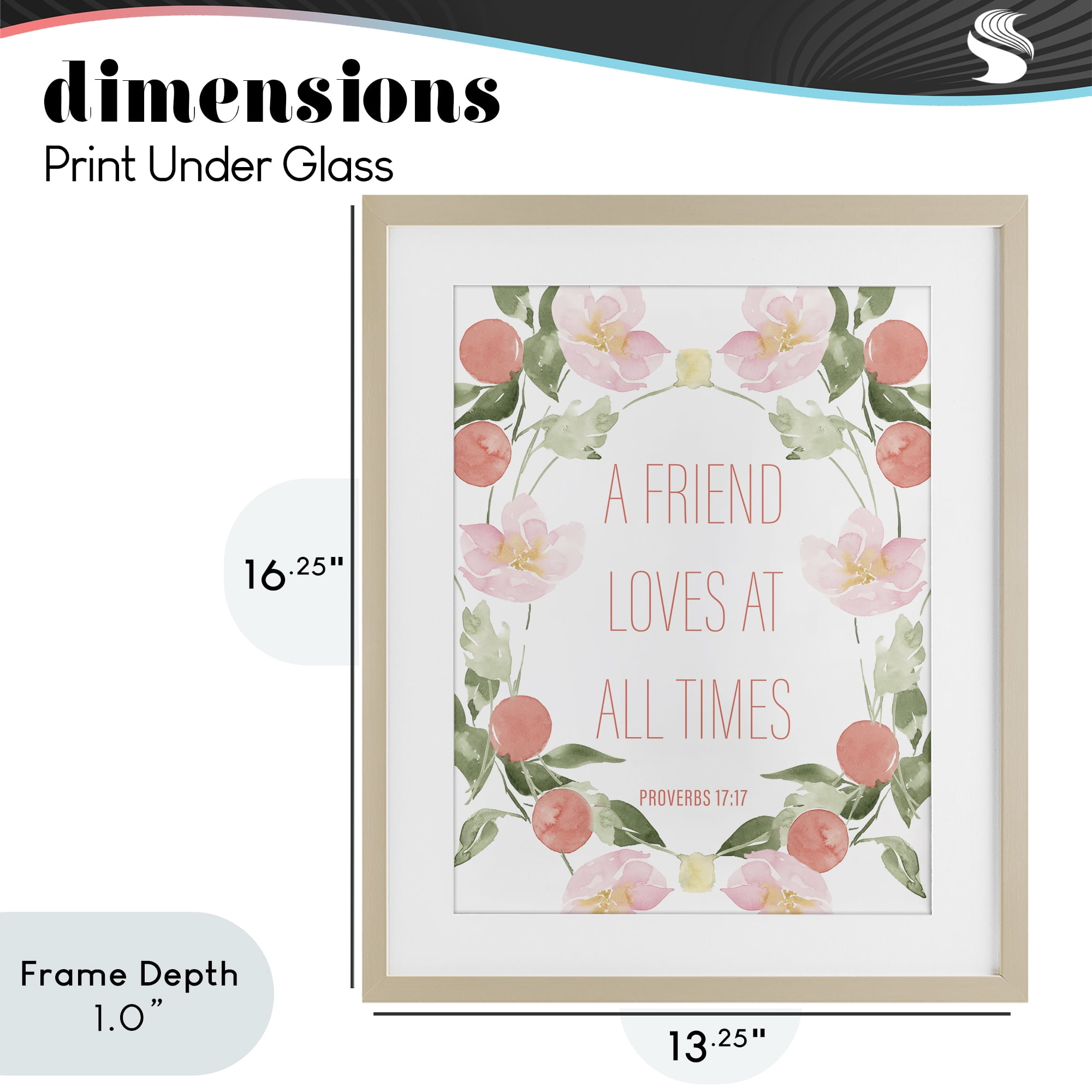 Stupell Industries A Friend Loves At All Times Birch Framed Print Under Glass, design by Lucille Price