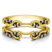 Diamonds (G,I2) and Sapphire Mounted in Sterling Silver Infinity Ring Guard Enhancer (0.38ctw)