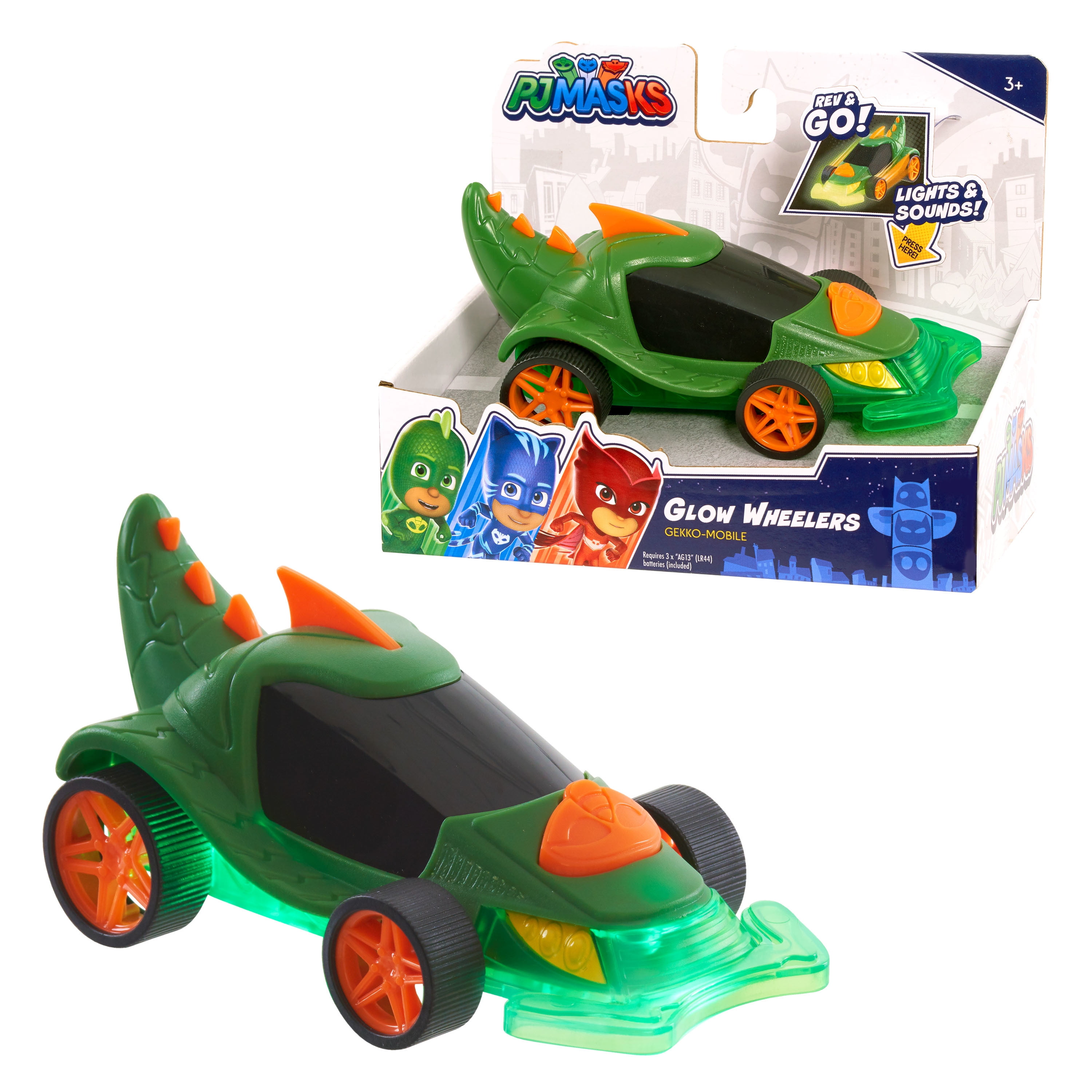 PJ Masks Glow Wheelers GekkoMobile, Vehicles, Ages 3 Up, by Just Play