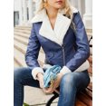 thumbnail image 6 of FEORJGP Women Leather Zip up Fleece Jacket Long Sleeve Lightweight Coat Casual Thick Cardigan Lapel Plush Outwear Slim Fit Windbreaker Fashion Cool Clothes for Streetwear Winter, 6 of 9