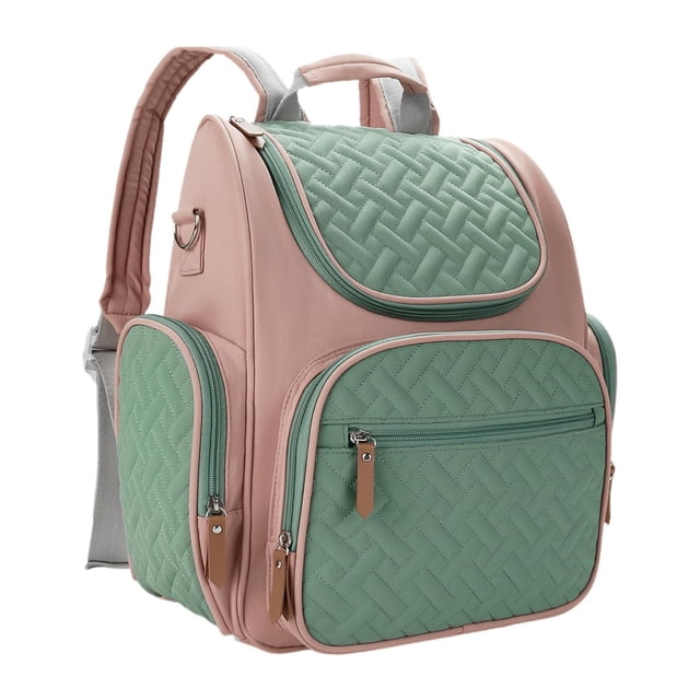 Bunblic Baby Diaper Bag Backpack Baby Essentials Travel Bag with Buckle Portable Large Capacity Side Pockets Water Resistant Nappy Bag Multicolor A