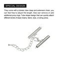 thumbnail image 4 of 10Sets Slide on End Clasps with Lobster Claw Clasps & Extension Chain 25mm for DIY Craft Making, Silver White, 4 of 6