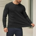 thumbnail image 5 of Dpytoraw Men's Round Neck Knitted Sweater Slim Long Sleeve Flower Solid Color T Shirt, 5 of 5