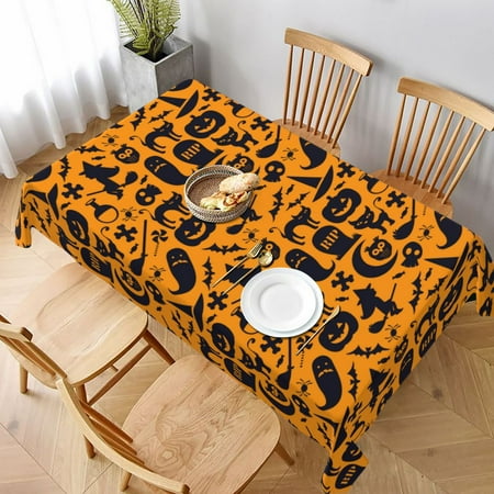 

Table Cloth Rectangle Table Halloween Cat Owls Witch Tablecloth 60 x 90 Inch Wrinkle Resistant Decorative Fabric Table Cover for Dining Party Indoor Outdoor