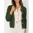 thumbnail image 6 of Women'S Knit Cardigan Sweaters Casual Long Sleeve Open Front Button Down Trendy Jackets Outerwear  Green L, 6 of 8