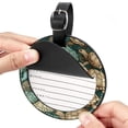 thumbnail image 2 of Turtle 2pcs PU Leather Round Bag Tags Suitcase Handbag Tags with Privacy Cover and Name ID Tag for Travel Luggage, Handbags, Backpacks, School Bags, 2 of 6