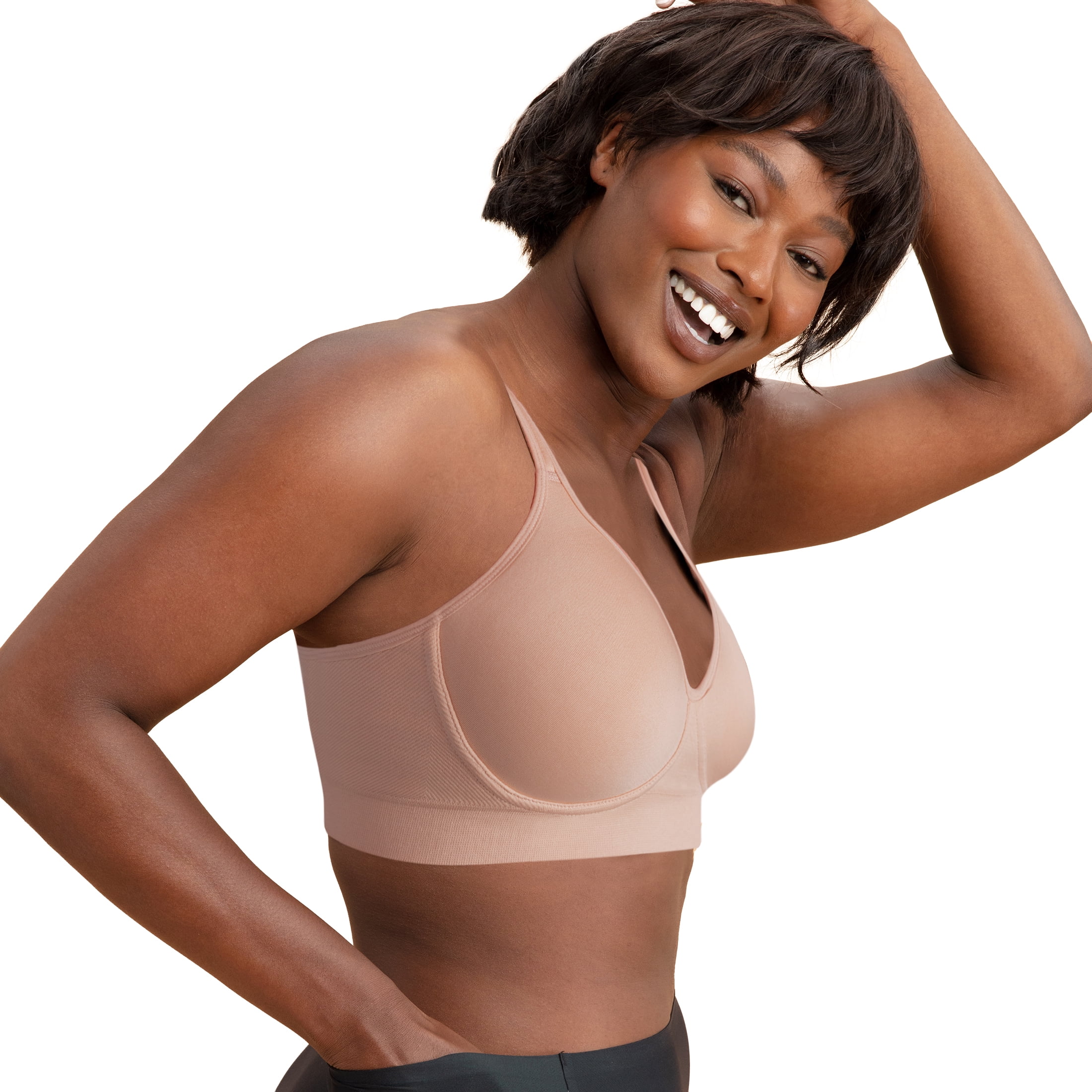 Truekind Comfort Smoothing T-Shirt Bra – Women’s Wireless Bra with Built-In Lift Technology and Seamless Molded Cups, Sizes S to 4XL