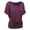 Purple, variant on Timegard Top for Women Round Neck Drop Shoulder Short Sleeve Ruched Slim Comfy Fitting Casual Tee Top