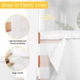 thumbnail image 6 of Orange Stripes No Hook Shower Curtain Waterproof, Bathroom Curtains with Snap in Liners and See Through Top Window, Simple Orange White Texture Hotel Style Bathtub Curtains Shower 66"Wx72"L, 6 of 8