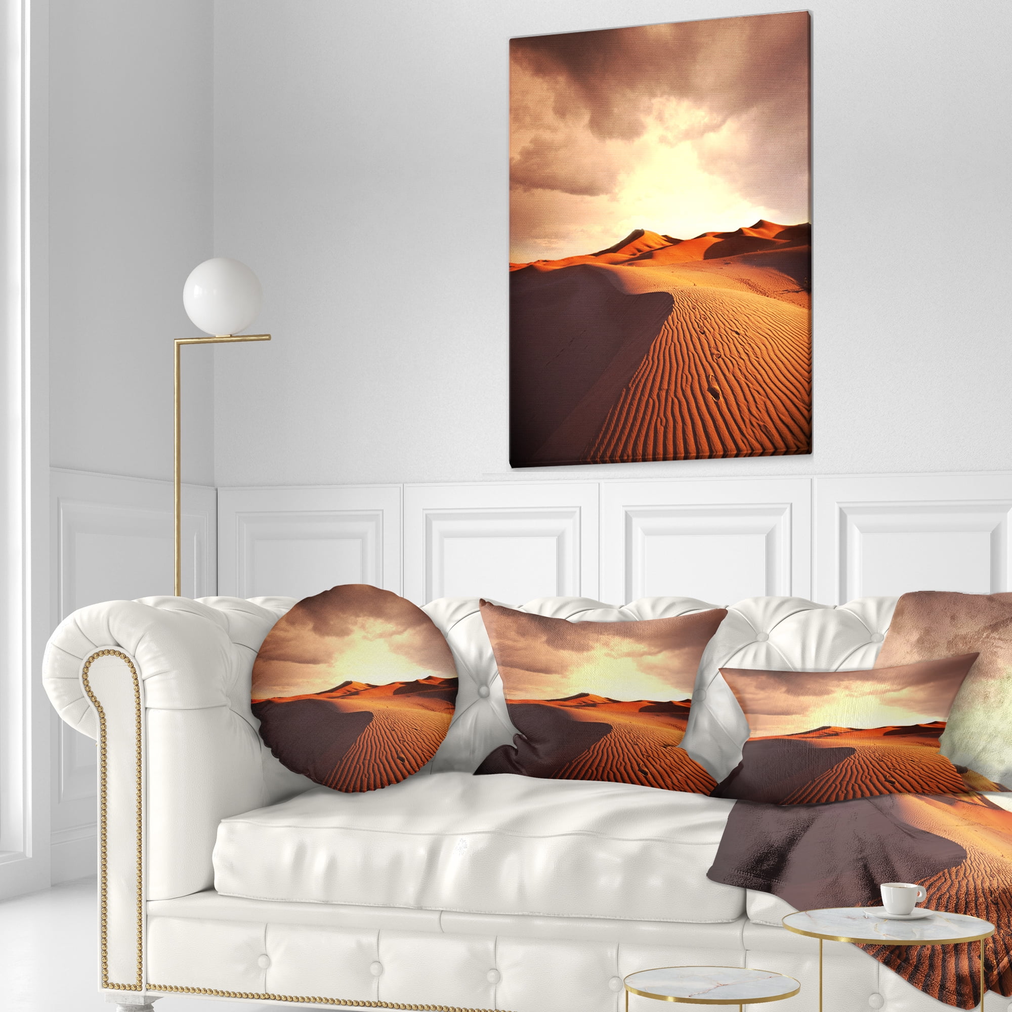Designart 12" x 20" Brown Polyester Throw Pillow