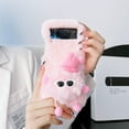 thumbnail image 3 of SaniMore for Samsung Galaxy Z Flip 4 Warm Cute Plush Briquette Folding Case, Fluffy Furry Back Case for Samsung Z Flip 4 Full Body Protective Case Ladies Women Girls, Pink, 3 of 9