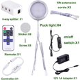thumbnail image 2 of AIBOO Linkable LED Under Cabinet Lights 12V Slim Aluminum Dimmable Puck Lights with Remote Control & UL Listed Adapter for Cupboard Lighting (4 Lights), 2 of 7