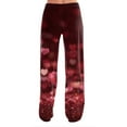 thumbnail image 4 of Love Heart Print Pajama Pants for Women Valentine Sleep Pants Wide Leg Comfortable Pajama Bottoms with Drawstring Waist Red 2XL, 4 of 6