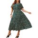 thumbnail image 1 of Vestido casual de manga corta con estampado floral y talla grande para mujer, 1 of 8