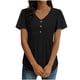 thumbnail image 1 of Camiseta de Encaje de Manga Corta de Cuello Alto para las Mujeres Muñeca de Manga Corta Botón para las Mujeres, Cintura Cinching V-Cuello de Verano Top, 1 of 9