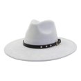 thumbnail image 5 of Unisex Fedora Wide Brim Hat Classic Beach Style Outdoor Sun Lightweight Travel Headwear For All Seasons, D-Light Gray, 5 of 5