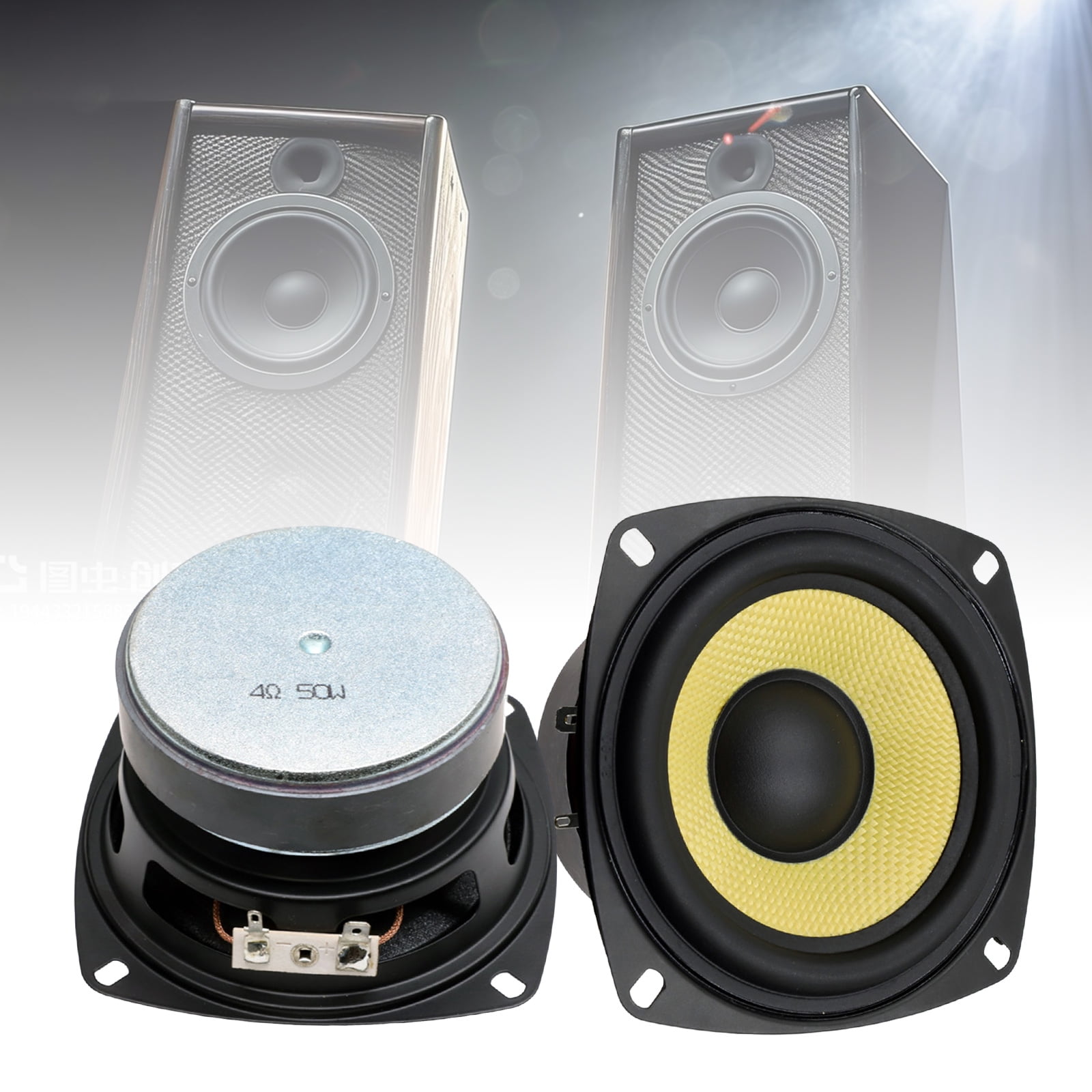 Ruggeds 4in Sound Driver Woofer With 40W Power Handling Bulletproofs Diaphragm Vibrations Reduction Suspension Design