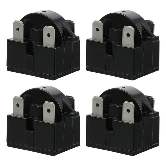 4 Pcs Heater Starter Insert Refrigerator Start Relay 2.9X2.9X2.2CM Black