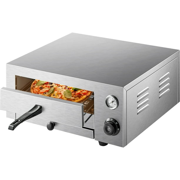 VEVOR Electric Pizza Oven, 12" Countertop Pizza Oven, Stainless Steel