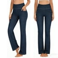 thumbnail image 2 of Tnhcen Women's 4 Pocket High Waisted Denim Style Yoga Pants Tummy Control Stretchy Bootcut Workout Casual Loose Fit 4 Way Stretch Cotton Blend Bottoms S-3XL, 2 of 9