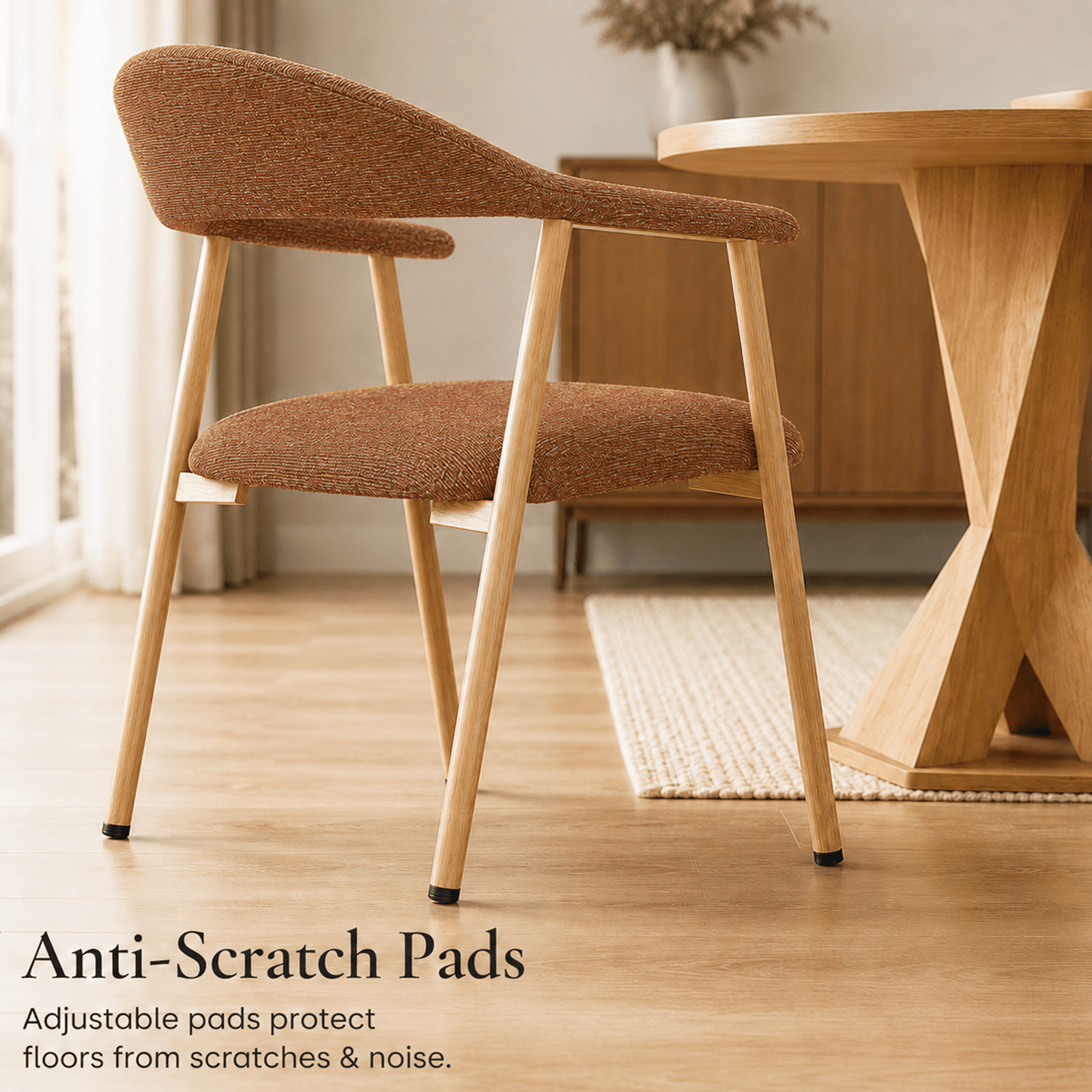 Alvantor Chairs Set of 2, A Modern Kitchen Side Chair Set with Curved Backrests and Linen Upholstery, Accompanied by Metal Decorative Chairs for Dining Room Kitchen Living Room Cafe