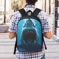 thumbnail image 5 of Salouo Open-Mouthed Shark Print Travel Laptop Backpack,17Inch Casual Bag with Side Pockets for Men & Women Stylish Daypack for Weekender/Business/Hiking-One Size, 5 of 6