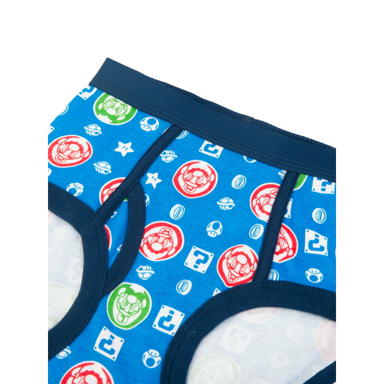 Boys Mario Bros. 5 Pack Character Underwear, Size 4-8