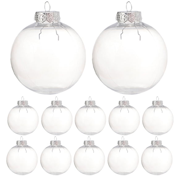 FOMIYES DIY Clear Plastic Fillable Balls 14Pcs Round Shatterproof for Christmas Party and Decor