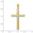 thumbnail image 2 of 14k Yellow and White Gold Two-tone & Rhodium INRI Crucifix Pendant Length 46mm, 2 of 2