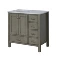 thumbnail image 3 of Horizon 36" Bathroom Vanity with Weathered Gray Cabinet and Engineered Carrara Top, 3 of 5