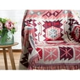thumbnail image 2 of Bailu Sofa Throw Cotton Thread Knitted Throw with Tassels Geometric Bohemian Sofa Cover Bed Blanket Home Decor (Color: 04, Size: 90x90cm 1 piece), 2 of 7