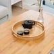 thumbnail image 3 of Round wooden tray with handles (brown), 25x25x4cm, round decorative tray, natural bamboo, decorative tray for coffee, bar, 3 of 5