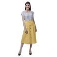 thumbnail image 2 of Moomaya Womens Below Knee Length A-Line Skirt Front Button Casual Skirt w/ Pockets, 2 of 6