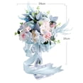 thumbnail image 7 of Faux Wedding Bouquets for Bride with Silk Ribbon Bridal Wedding Throw Bouquet Eucalyptus for Ceremony Graduation Party Multifunctional Decor, 7 of 7