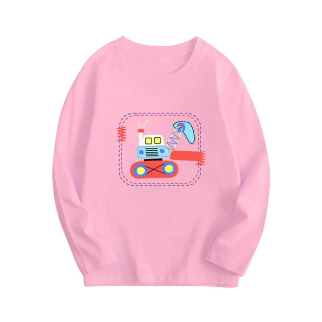 RXIRUCGD Mode Fille et Garçon Décontracté Enfants Hauts à Manches Longues Hauts Imprimés ( Rose, Taille : 9 Ans )