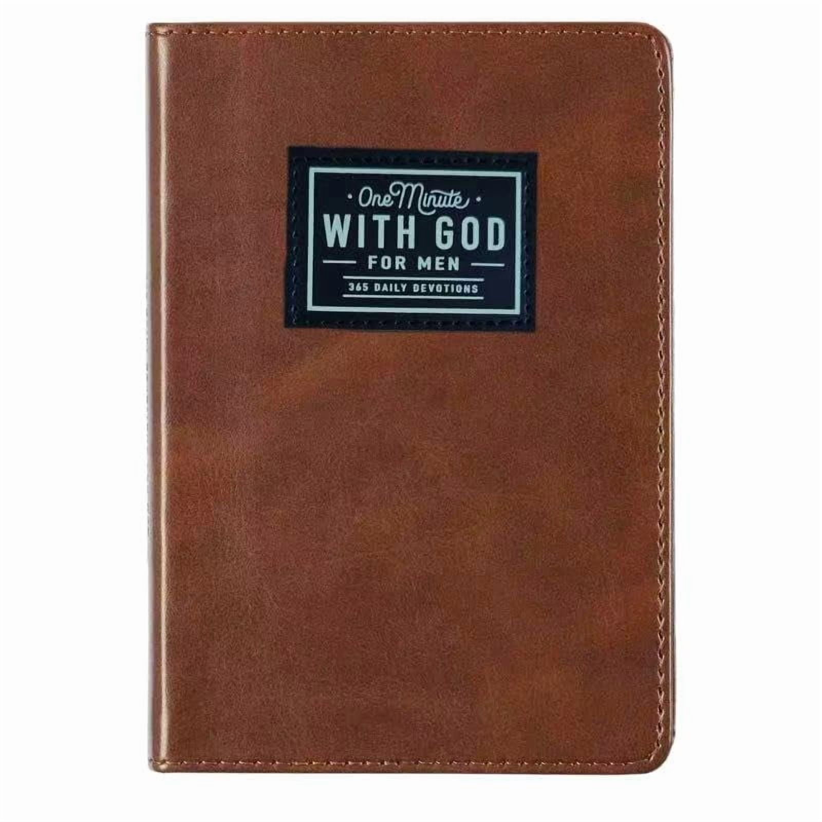 Konexial 2026 One minute WITH GOD for men, 365 days of daily prayer brown book, Bible prayer Faux Leather Journal
