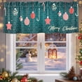 thumbnail image 5 of Merry Christmas Valances for Windows, 54 x 18in, Decorative Balls Candy Stars Green Texture Rod Pocket Kitchen Valance Curtain Light Filtering Window Treatments for Living Room Bedroom, 1 Panel, 5 of 7
