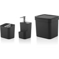 thumbnail image 1 of Soap/Detergent Dispenser with Flatware/Toothbrush Holder Caddy – Ideal for Kitchen or Bathroom & Trash Can (Black), 1 of 4
