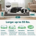 thumbnail image 3 of FurHaven Pet Products Luxe Fur & Performance Linen Orthopedic Sofa Pet Bed for Dogs & Cats - Charcoal, Large, 3 of 9