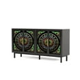 thumbnail image 6 of Aukfa Modern Accent Cabinet with Stained Glass Doors,Decorative Storage Sideboard for Living Room/Dining Room/Entryway,Black, 6 of 8